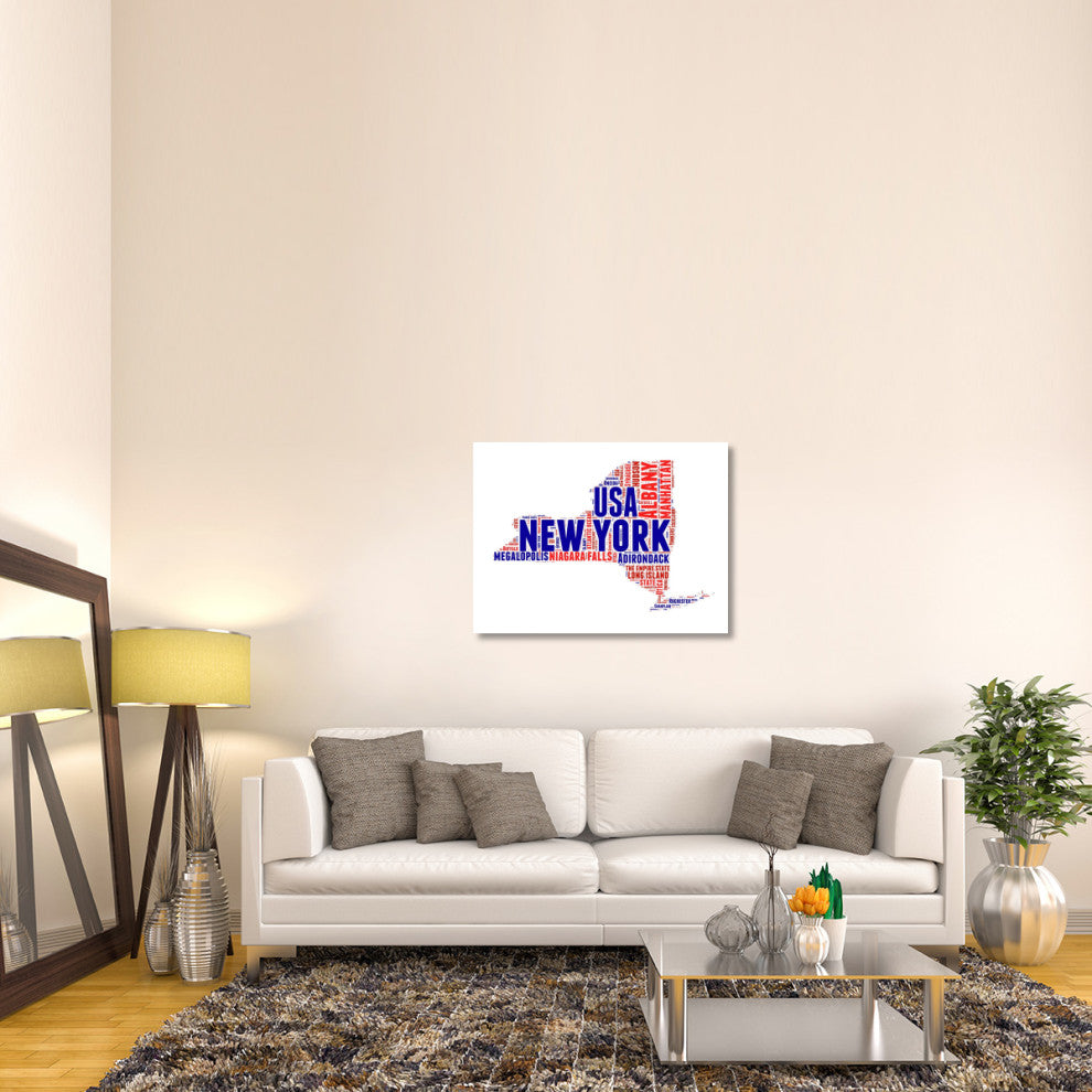 "New York Word Cloud Map" Fine Art Print
