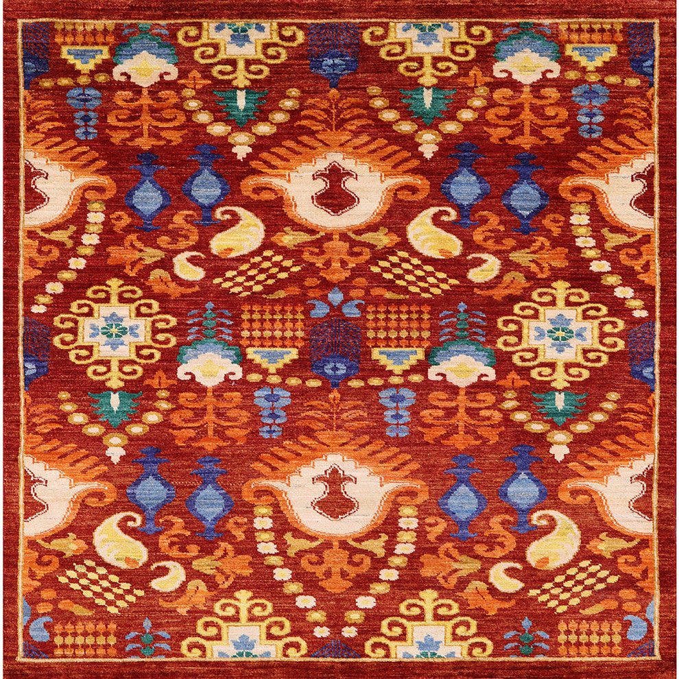 Ahgly Company Indoor Square Mid-Century Modern Area Rugs, 4' Square