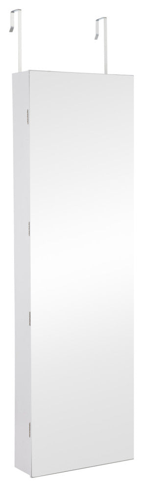 Door/Wall Jewelry Cabinet With Mirror, LED Light