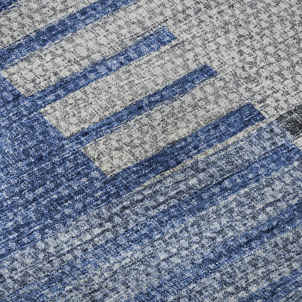 Premium Machine Washable Mayfield AMF687 Blue 8' x 10' Rug