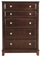 Ashford Cappuccino 5 Drawer Chest of Drawers, 40"x19"x58"