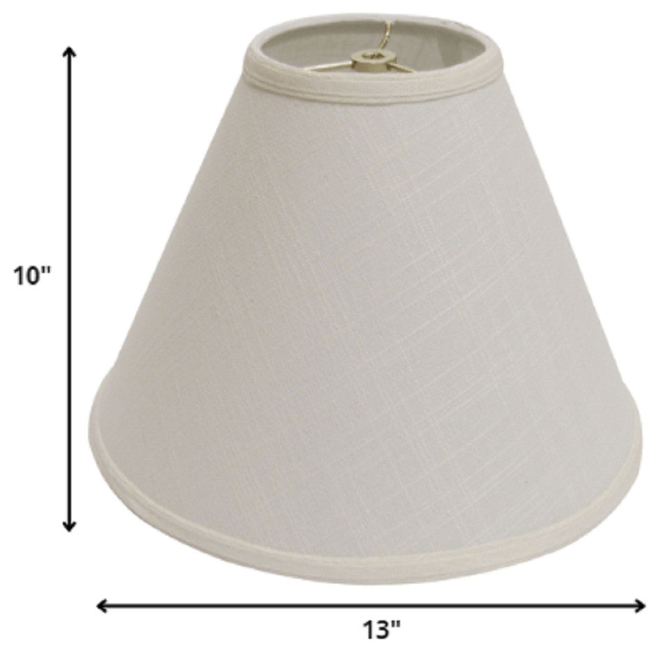 13" off White Deep Cone Linen Lampshade