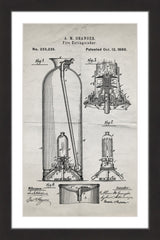 "Extinguisher 1880 Old Paper" Framed Painting Print