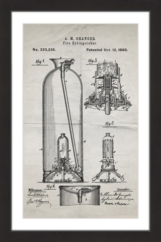 "Extinguisher 1880 Old Paper" Framed Painting Print