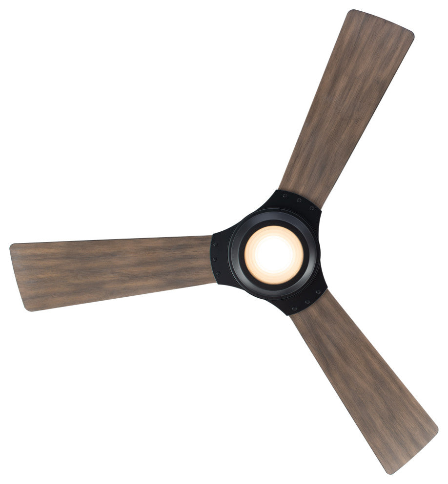 Osprey 56" Indoor/Outdoor Smart Ceiling Fan, Matte Black Barn Wood, 3500K Light