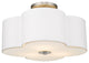 3 Light Quatrefoil Semi-flush Ceiling Lighting in Champagne Gold