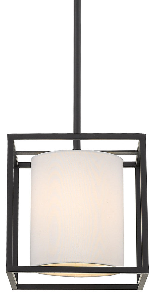 Golden Lighting 2243-M1L Manhattan 9"W Mini Pendant - Matte Black