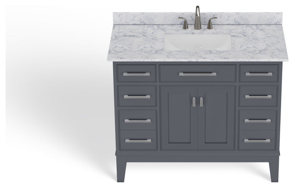 Fairmont Bathroom Vanity, Single Sink, 42", Maple Gray, Freestanding