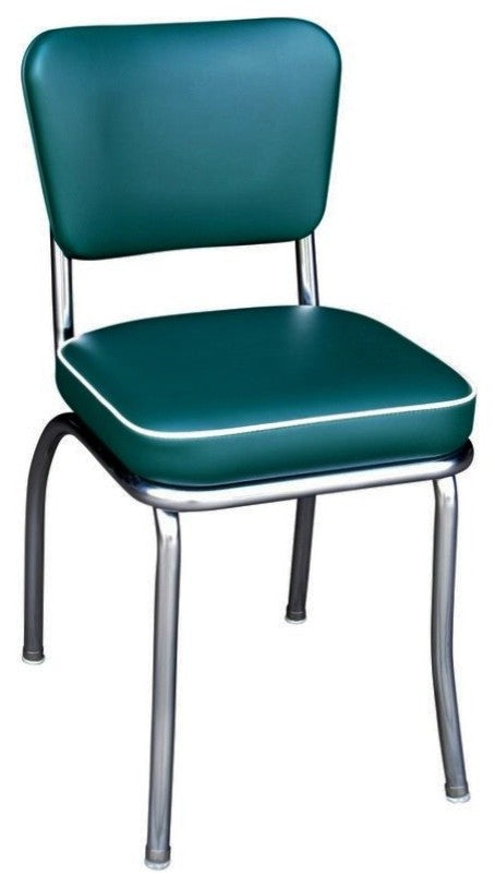 Retro Home Upholstered Dining Chair, Green, Box Seat
