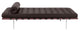Classic Romano Top Grain Italian Leather Daybed 77", Chocolate Leather/Rosewoo