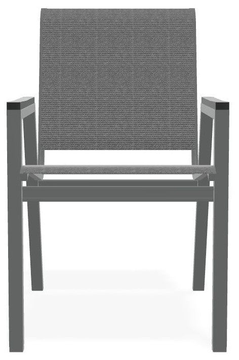 Bazza Sling Stackable Outdoor Dining Chair, Titanium/Graphite