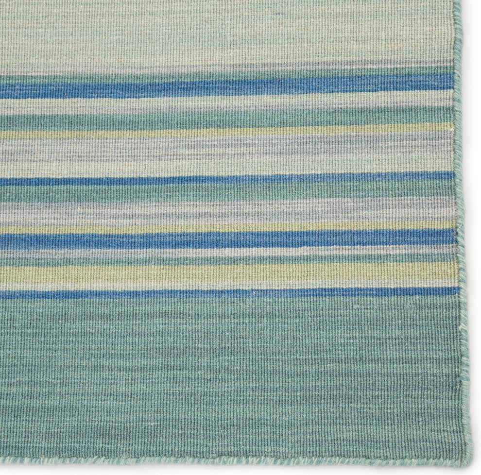 Jaipur Living Kiawah Handmade Stripe Blue/Turquoise Area Rug, 5'x8'