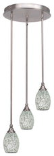 Empire 3-Light Cluster Pendalier, Brushed Nickel/Black Fusion