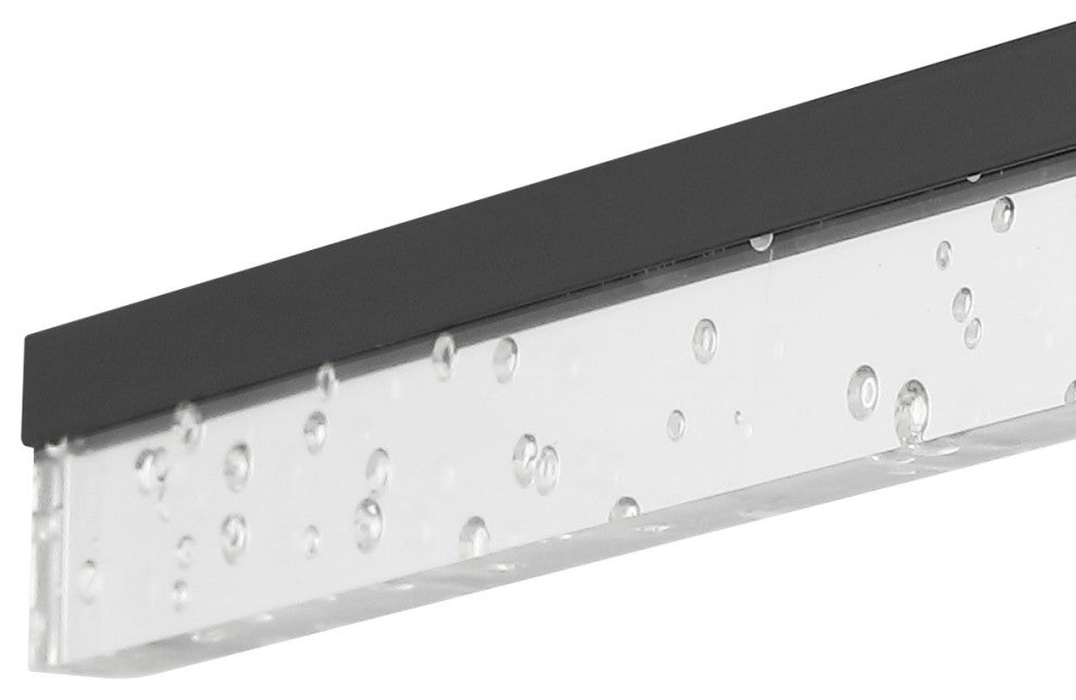 Mario 22" 1-Light 360-Degree Rotatable Integrated LED, Black/Clear, Width: 30"