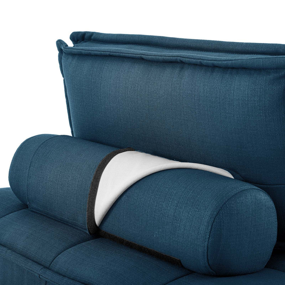 Saunter Tufted Fabric Fabric 5-Piece Sectional Sofa Azure