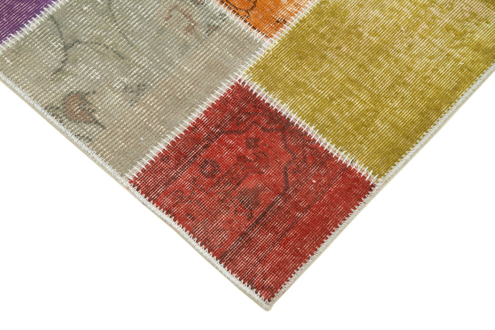 Rug N Carpet - Handwoven Turkish 3' 0" x 9' 10" Small Patchwork Runner Rug