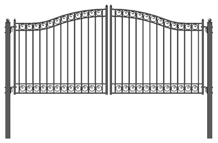 Aleko Driveway Gates Iron Wrought Steel Dublin Style, 18'
