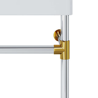 Redeem 24" Silver Stainless Steel Wall-Mount Bathroom Vanity, Silver White