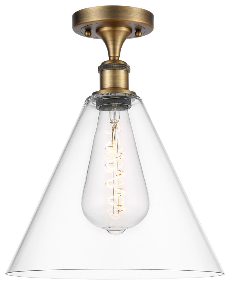 Innovations 516-1C-BB-GBC-122-LED 1 Light Semi-Flush Mount, Brushed Brass