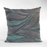 Plutus Blue Leafs Floral Luxury Throw Pillow, 20"x26"