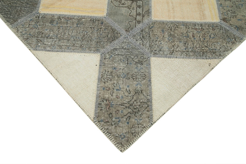Rug N Carpet - Handmade Turkish 6' 6" x 10' 0" Wool Patchwork Area Rug
