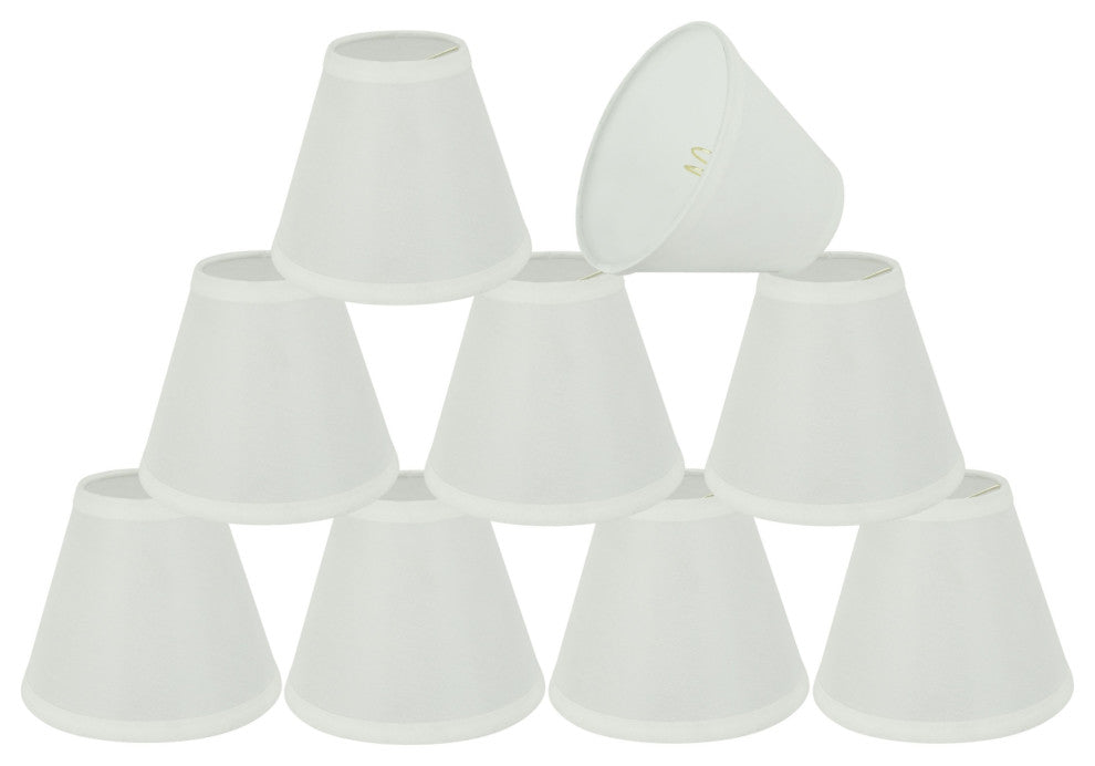 32102-9 Small Hardback Empire Chandelier Clip On Lamp Shade Off White 3"x6"x5"
