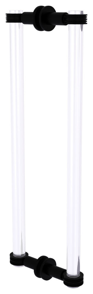 Clearview 18" Back to Back Dotted Accent Shower Door Pull, Matte Black