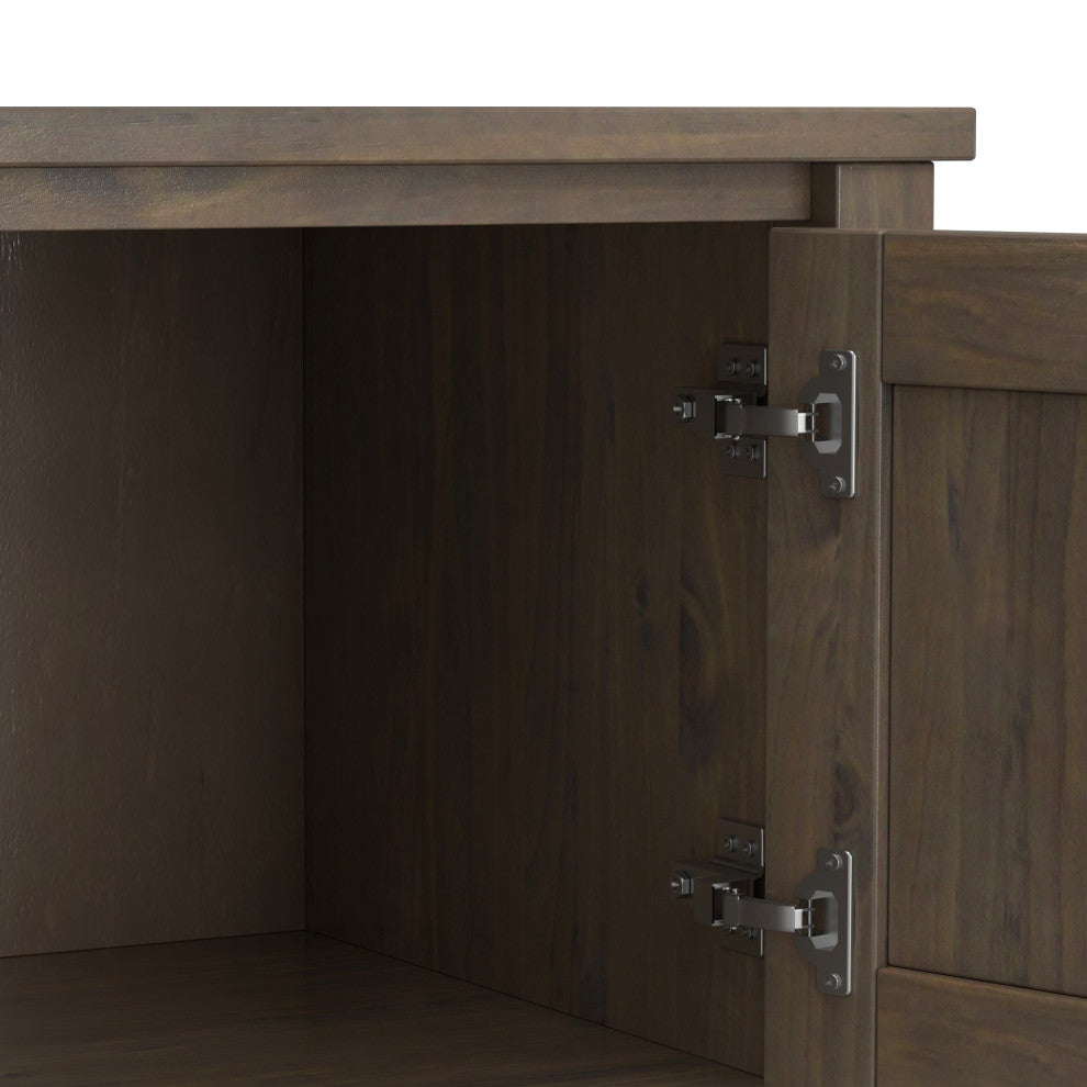 Ela Solid Wood Console Table, Smoky Brown