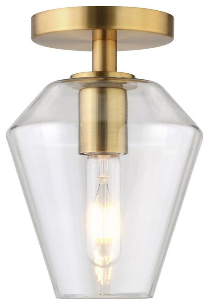 Henn&Hart 7" Gold Semi Flush Mount
