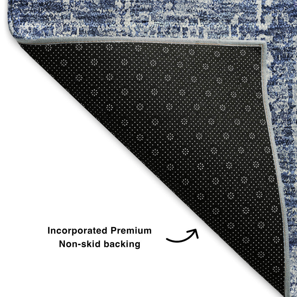 Premium Machine Washable Mayfield AMF637 Navy 5' x 7'6" Rug