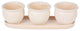 Cream Round Ceramic Small Planter 3-Piece Set
