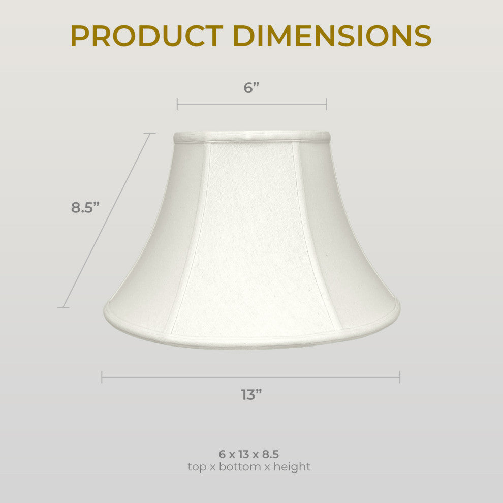 Royal Designs Shallow Bell Basic Lamp Shade, Linen White, 6x13x8.5