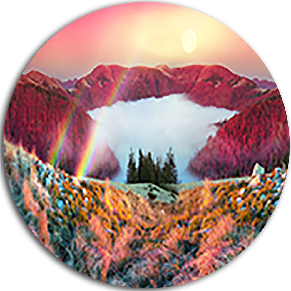 Colorful Beach Forest In Carpathians, Landscape Round Wall Art, 38"