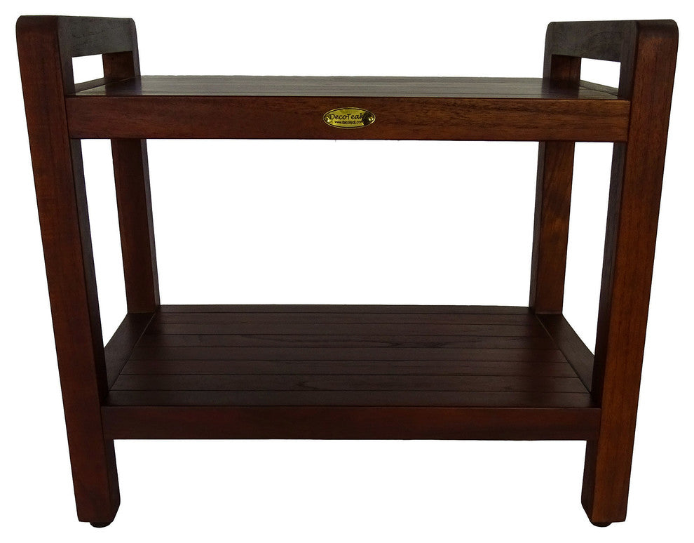 Classic Teak Shower Bench With LiftAid Arms, 24"x18"