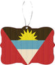 Antigua Barbuda Flag Distressed Wood Design Rectangle Christmas Tree Ornament