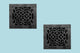 Black Floor Air Vent Heat Register with Aluminum Upscale Design 8" x 8" Set of 2