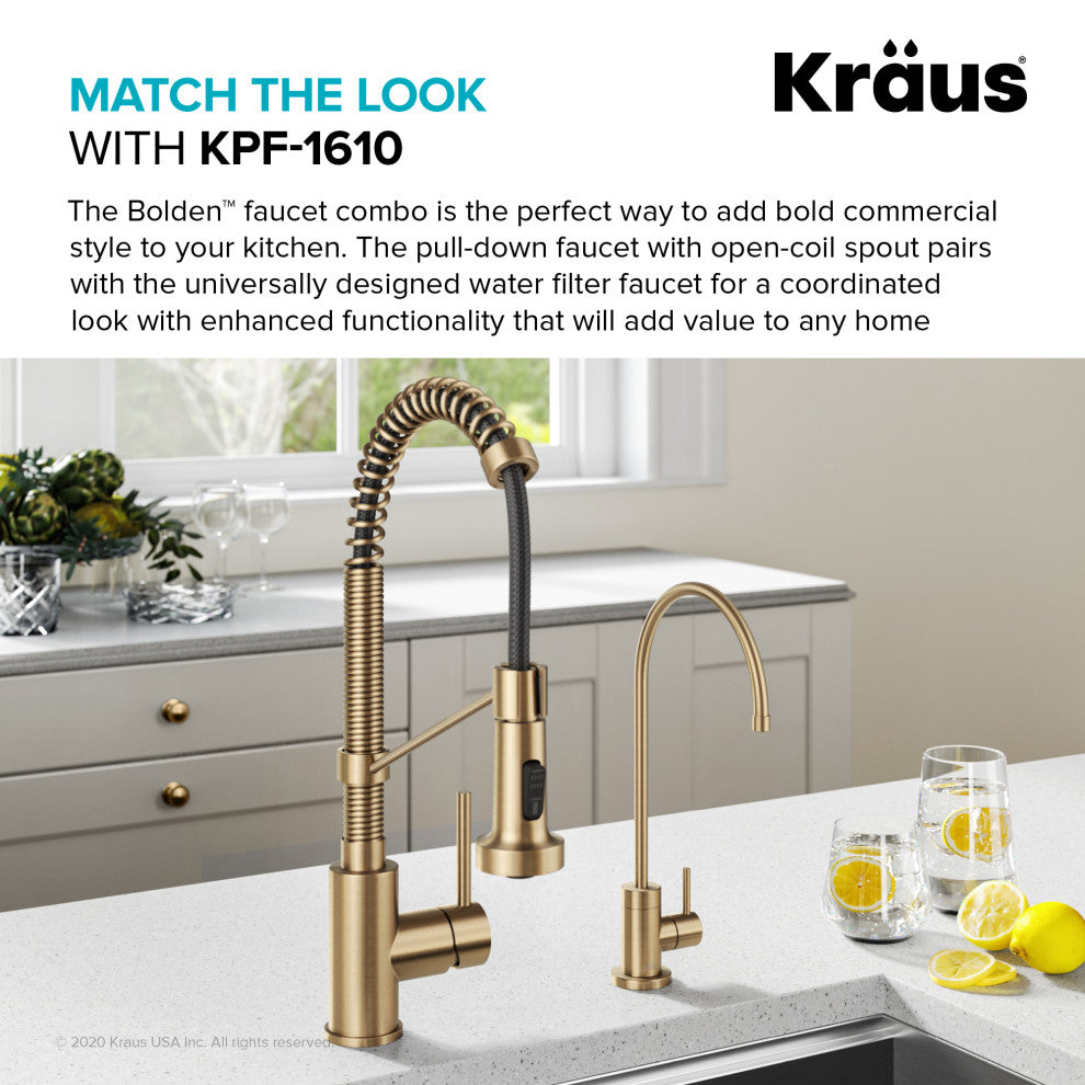 Purita Drinking Water Dispenser Beverage Kitchen Faucet, BG Brushed Gold