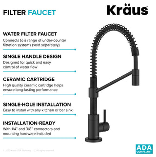 Bolden Commercial Style Pulldown Kitchen Faucet and Water Filter Faucet MB