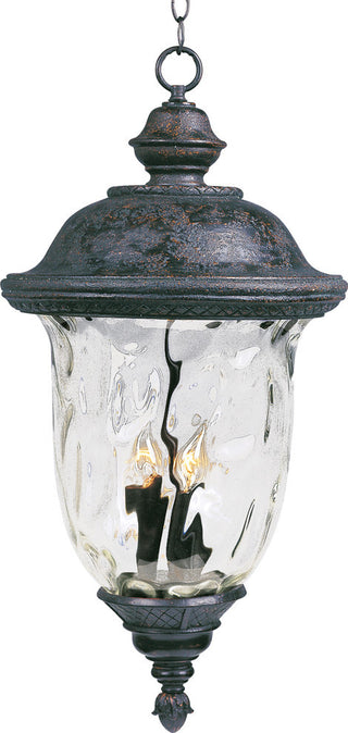 Carriage House VX 3 Light Outdoor Pendant or Chandeller, Oriental Bronze, 12.5"