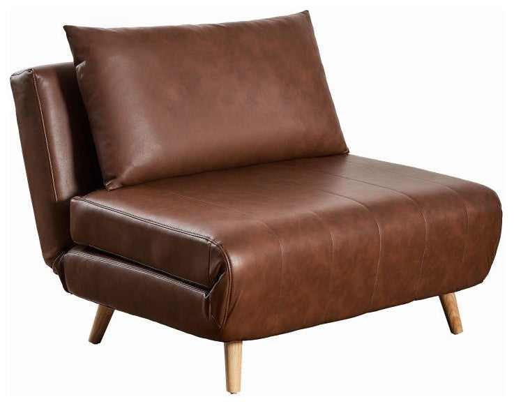 Shaw Convertible Tri-Fold Sleeper Chair with Pillow, Brown