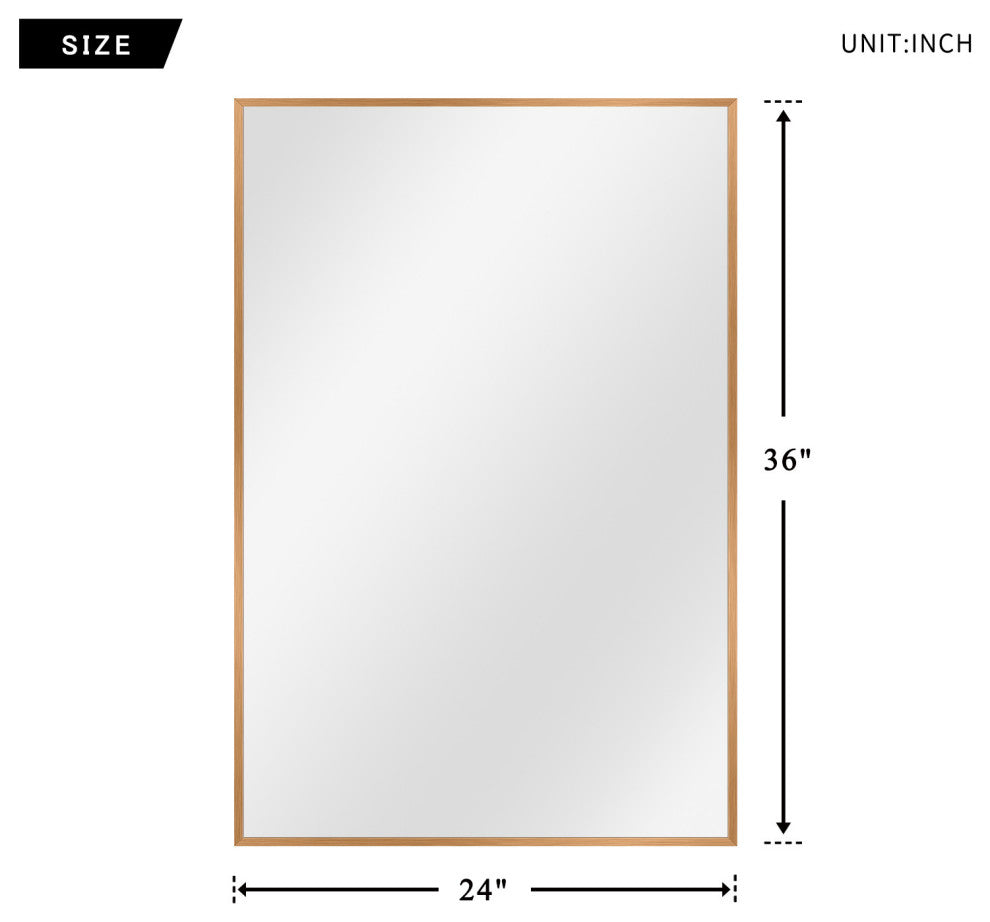 Gold Rectangular Wall Mirror