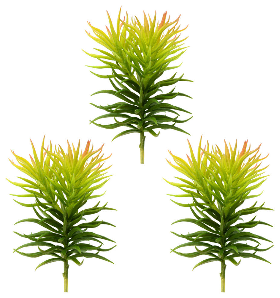 Vickerman Fo180301 8" Artificial Green Crassula Tetragona Pick, Set of 3