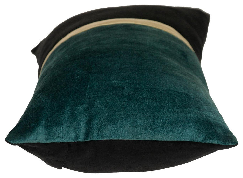 Parkland Collection Myra Black Throw Pillow, Rectangle, Black/Teal