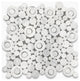 Bubble Mosaic Tile Carrara Venato Carrera Marble Circle Honed, 1 sheet