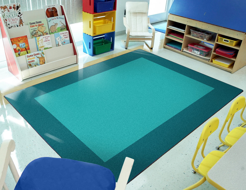 All Around Rug, Teal, Rectangle, 92"x64"