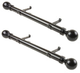 Serena 1.5" Side Curtain Rod, Black, 24"
