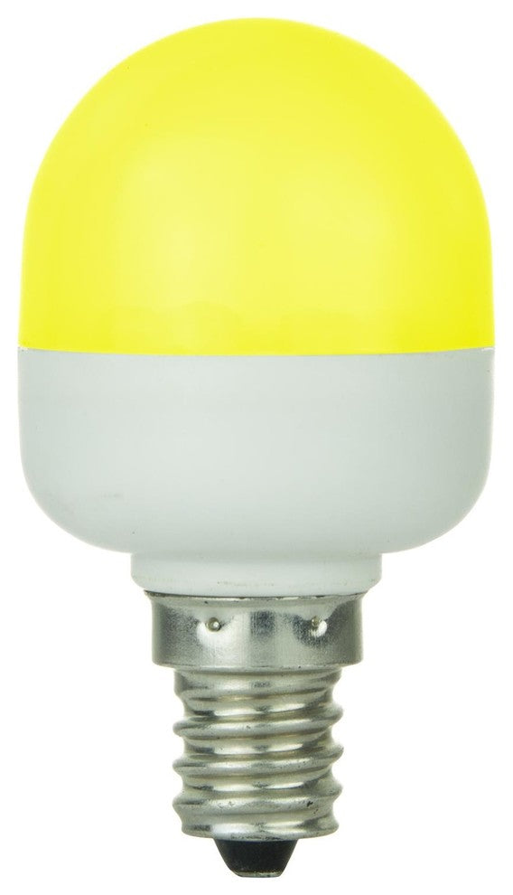 Sunlite T10 Tubular Indicator, Candelabra Base Light Bulb, Yellow
