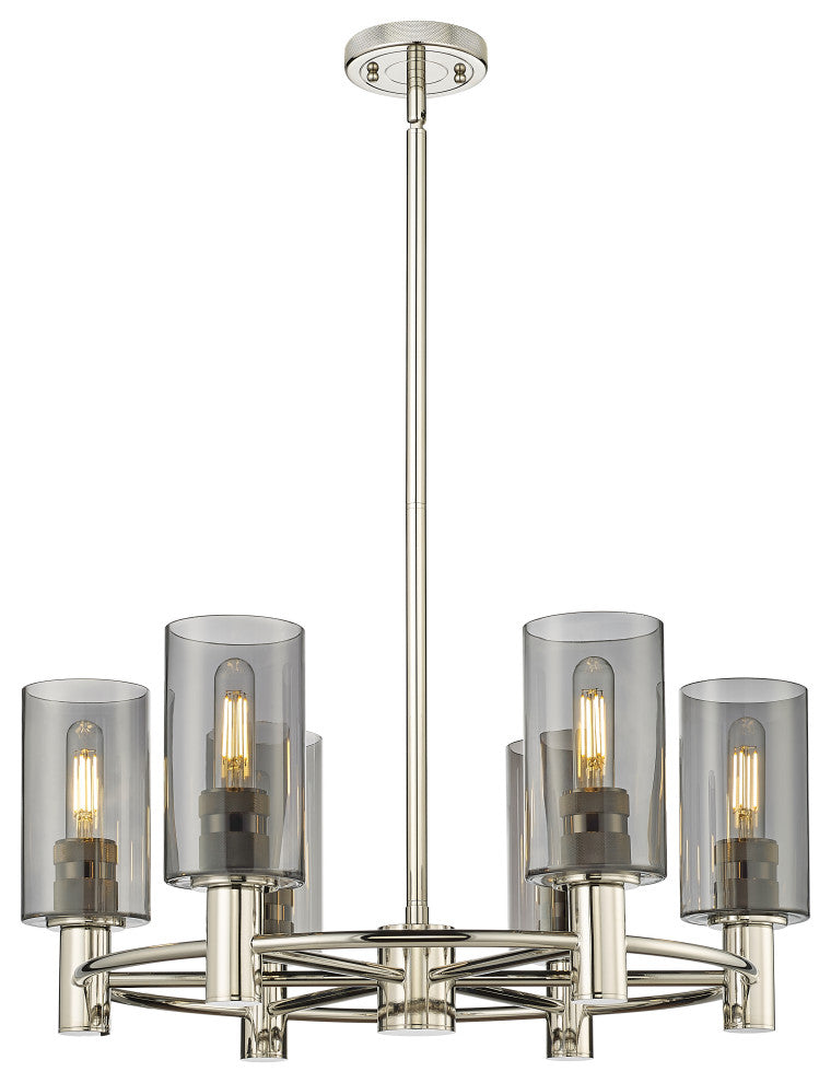 Innovations Crown Point 6 24" Chandelier Polished Nickel
