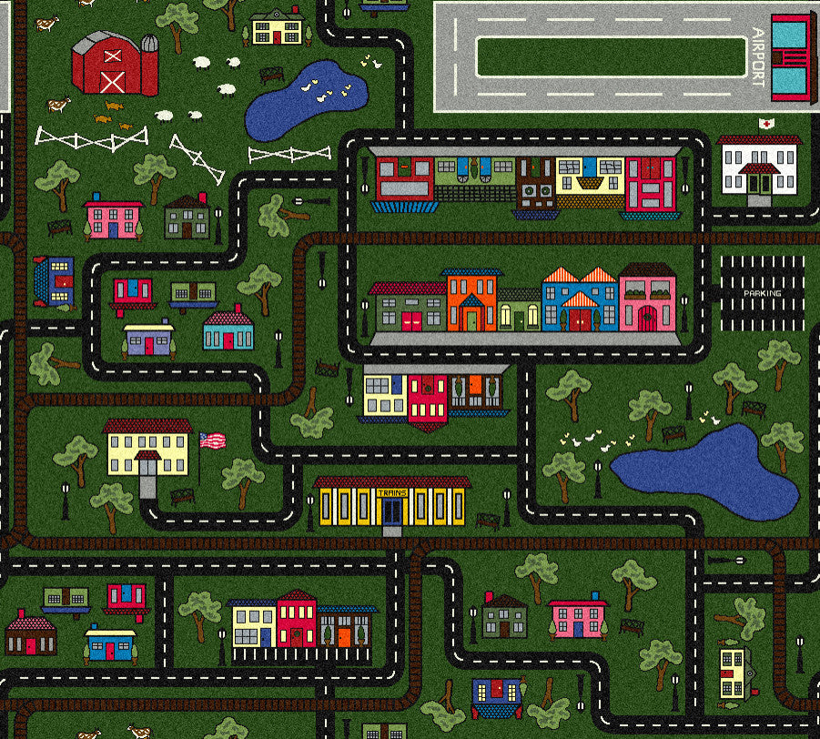 Kid Essentials Rug, Tiny Town, Multicolored, 5'4"x7'8"