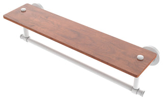 Washington Square 22" Solid Wood Shelf and Towel Bar, Matte White